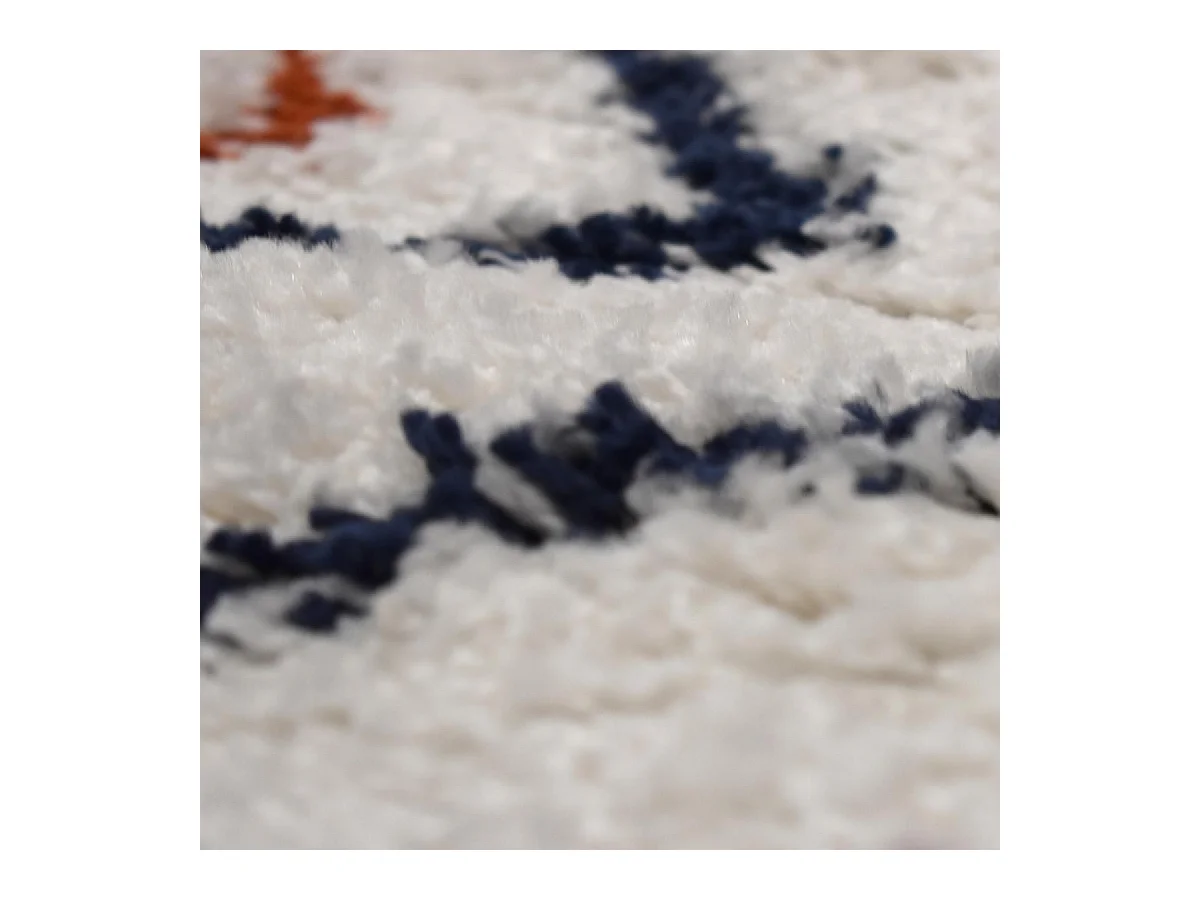 Tapis berbère 150x220 tissé motifs ethno-chic EFAL-D crème et rouge