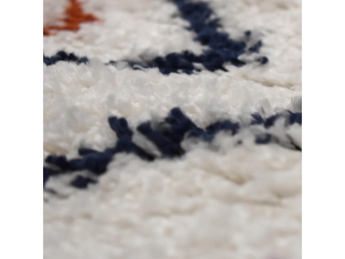 Tapis berbère 120x170 tissé motifs ethno-chic EFAL-D crème et rouge