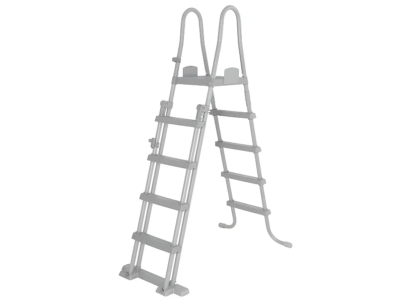 Scaletta di Sicurezza per Piscine Bestway Flowclear 76,5x125x135/192 cm per Piscine Fuori Terra da 132 cm di Altezza