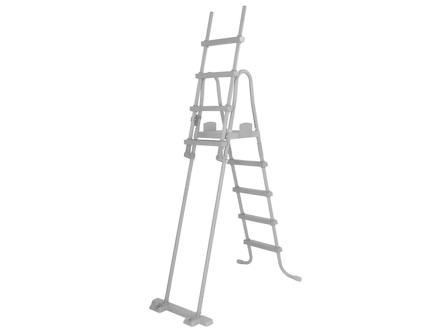 Scaletta di Sicurezza per Piscine Bestway Flowclear 76,5x125x135/192 cm per Piscine Fuori Terra da 132 cm di Altezza