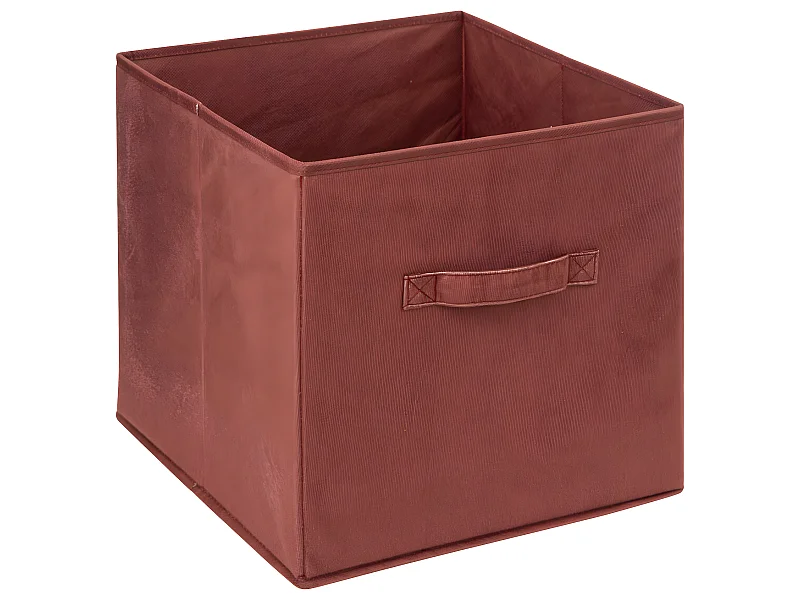 Boîte de Rangement en Velours Terracotta 31 x 31 x 31 cm