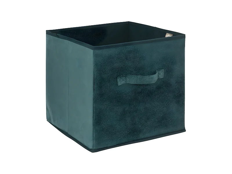 Boîte de Rangement en Velours Bleu Pétrole 31 x 31 x 31 cm