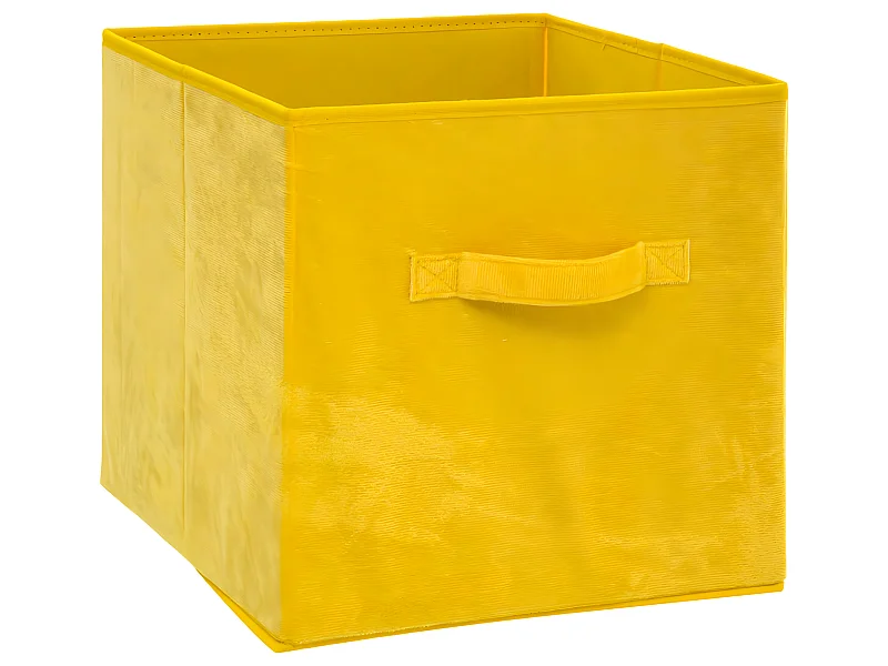 Boîte de Rangement en Velours Jaune 31 x 31 x 31 cm