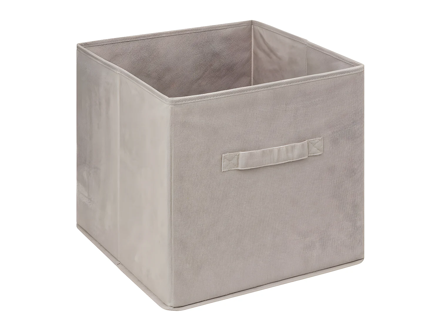 Boîte de Rangement en Velours Beige Lin 31 x 31 x 31 cm