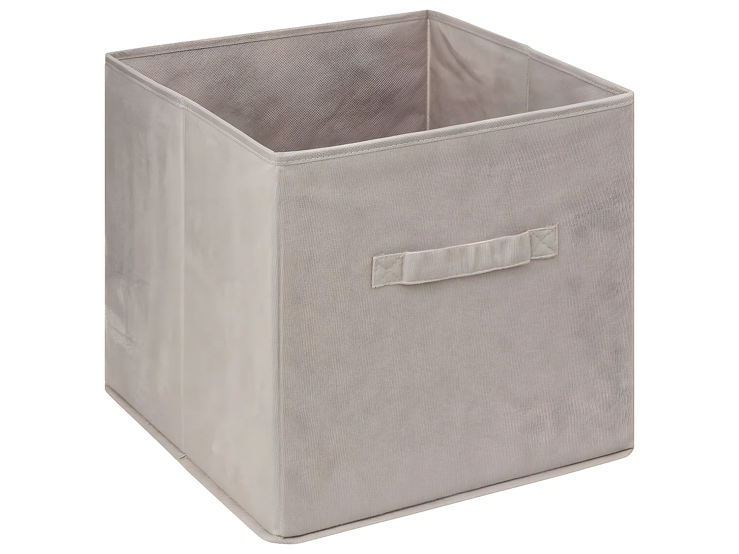 Boîte de Rangement en Velours Beige Lin 31 x 31 x 31 cm