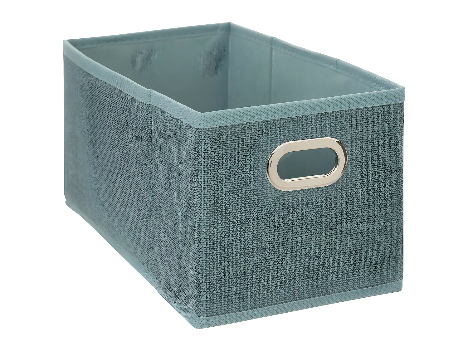 Boîte de rangement tissu Bleu Pétrole chiné 15 x 31 x 15 cm