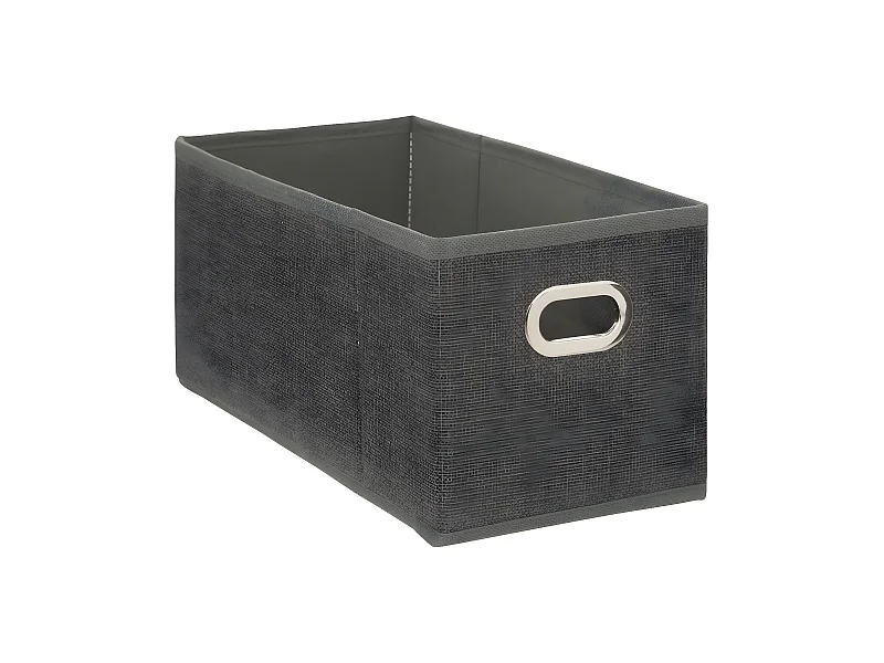 Boîte de rangement tissu Gris foncé chiné 15 x 31 x 15 cm