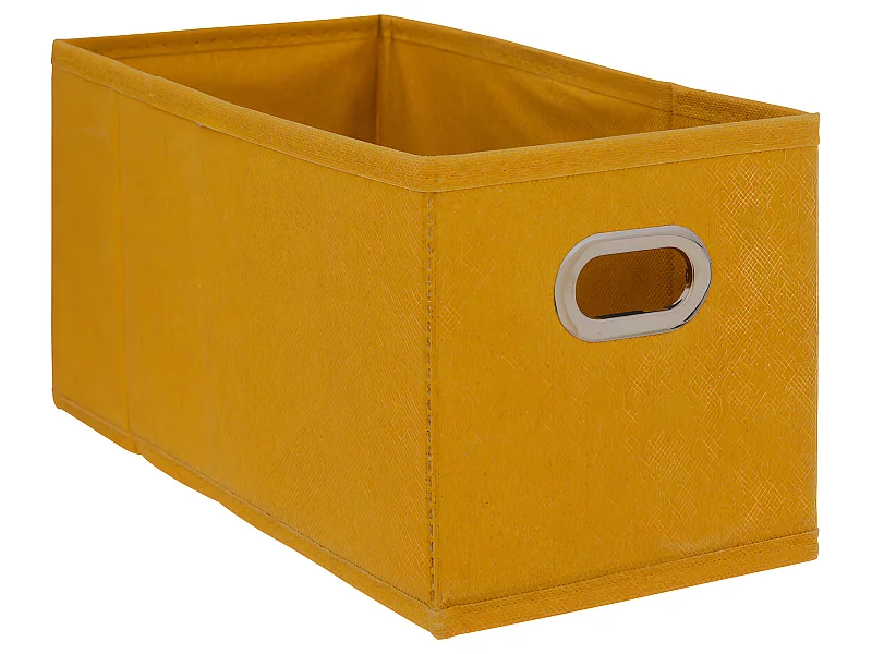 Boîte de rangement tissu Jaune Moutarde 15 x 31 x 15 cm