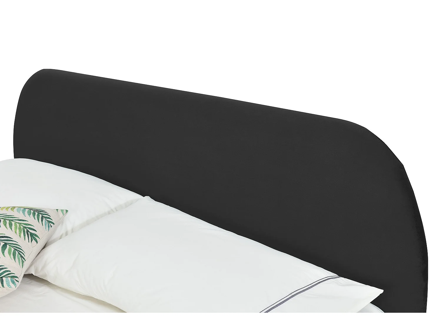 Lit 140 x 190 cm en velours noir et pieds noirs PHOENIX