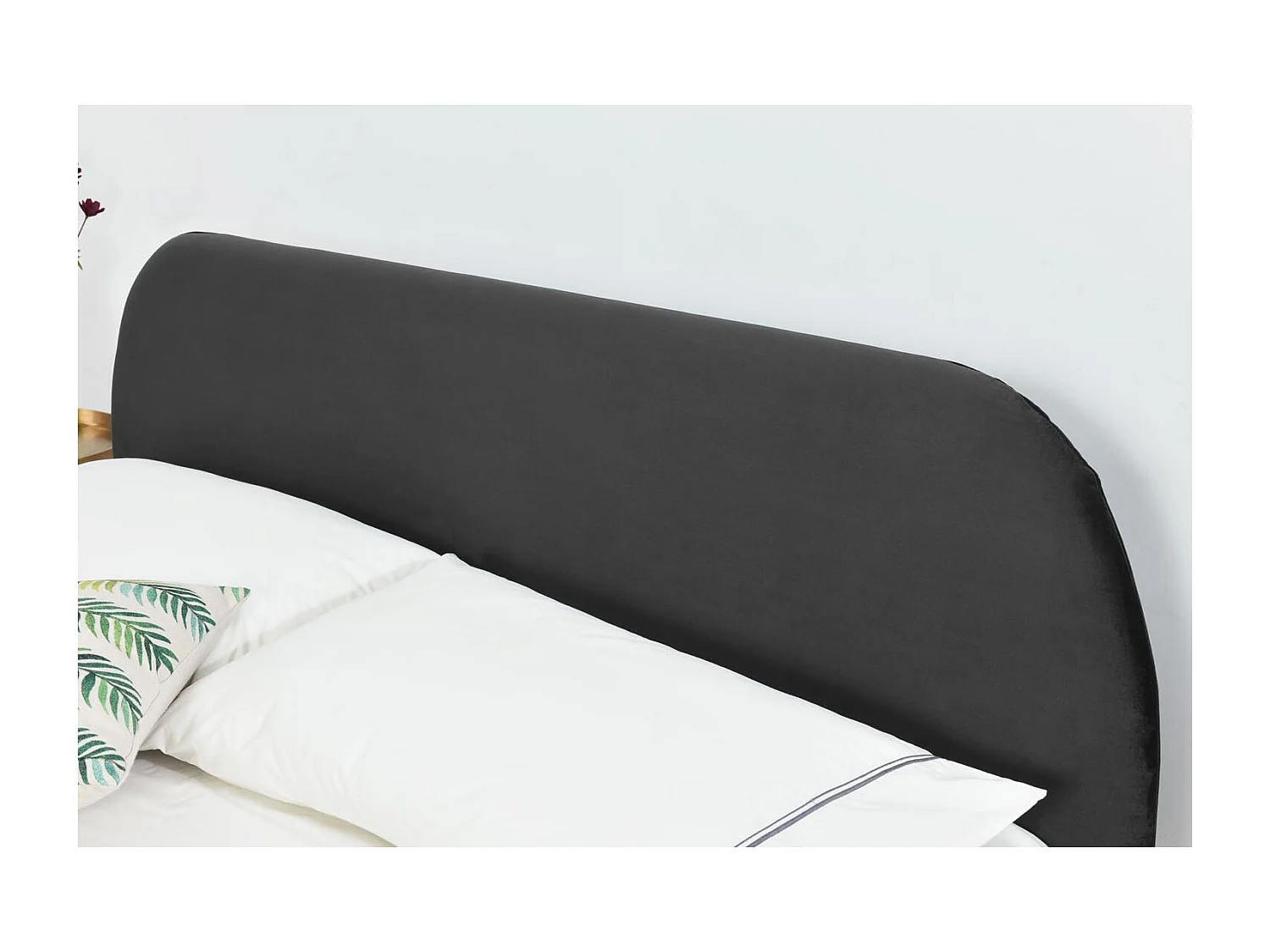 Bettgestell 140 x 190 cm aus Samt und grauem Messing PHOENIX