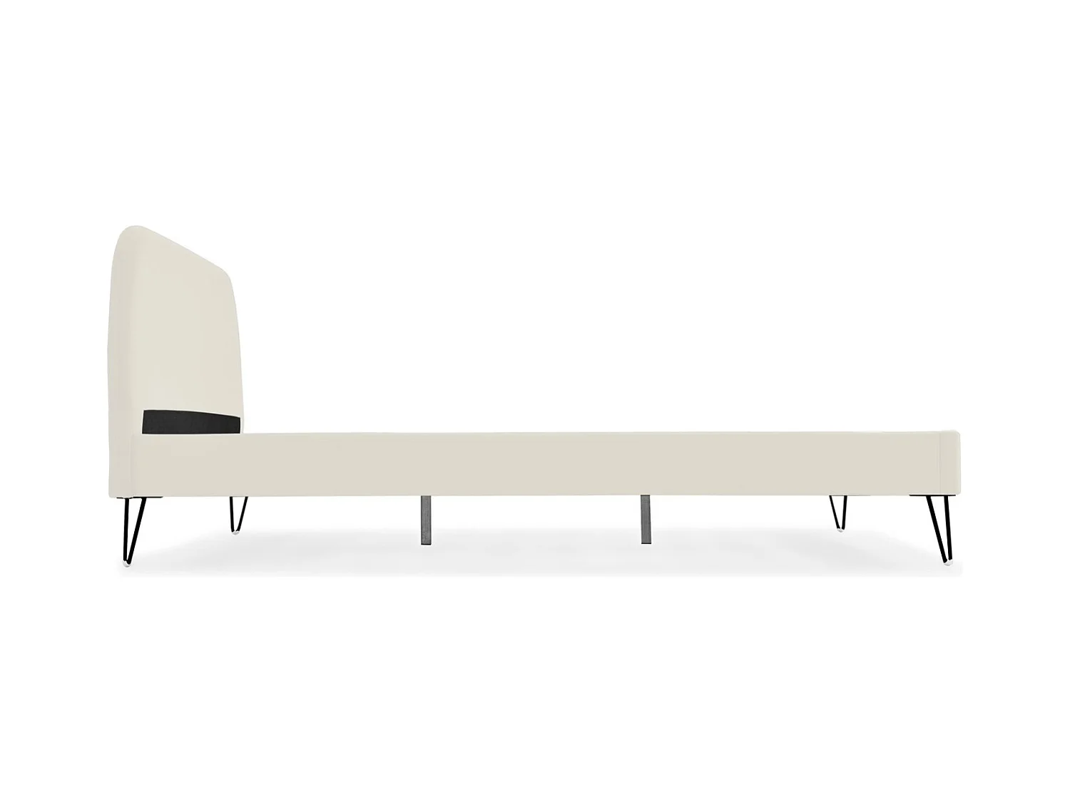 Cama de terciopelo beige 140 x 190 PHOENIX