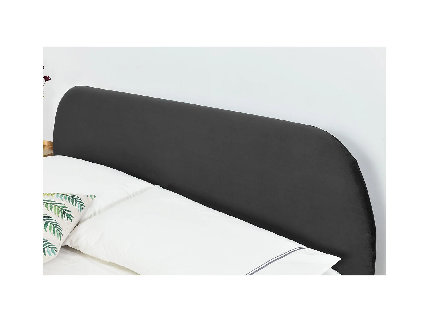 Struttura letto in velluto grigio e ottone 160x200 cm PHOENIX