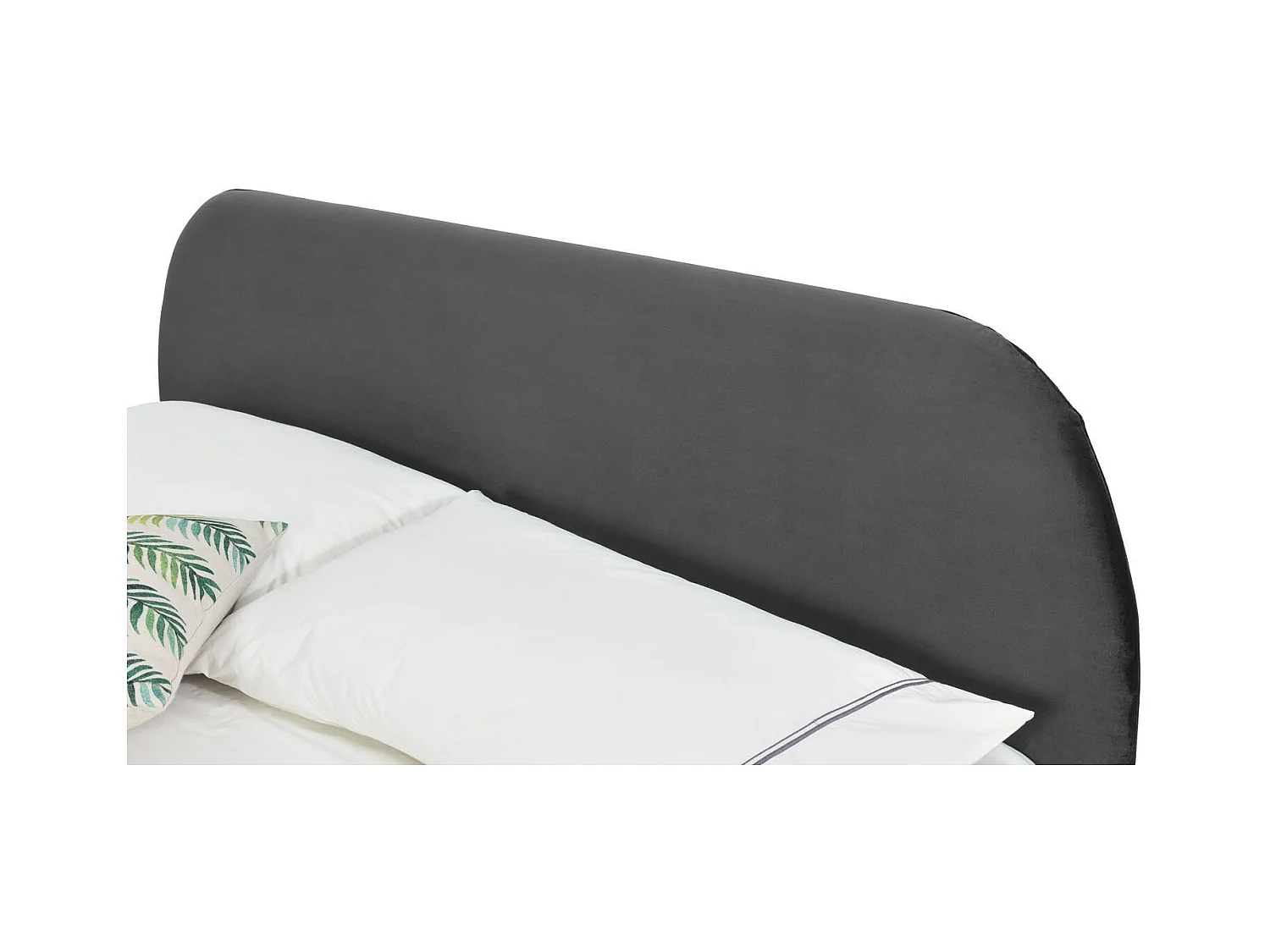 Struttura letto in velluto grigio e piedi neri 140x190 cm PHOENIX