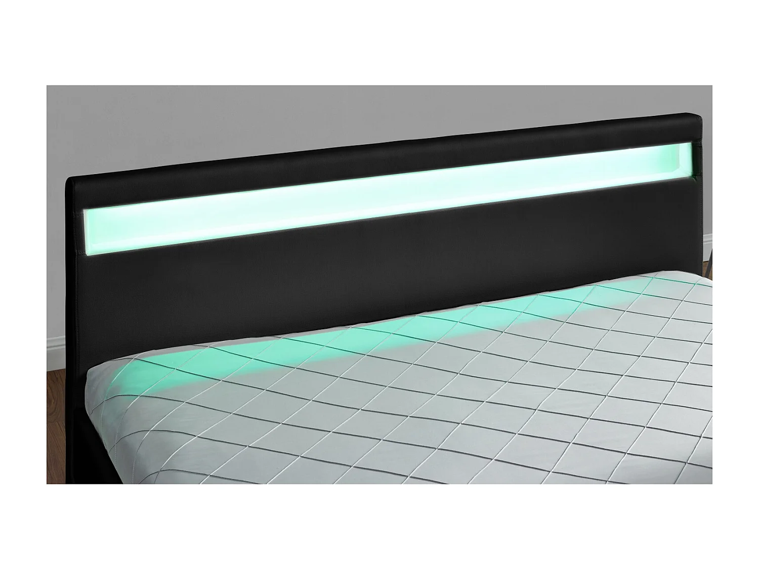 Lit coffre avec led 140 x 190 cm noir ENFIELD