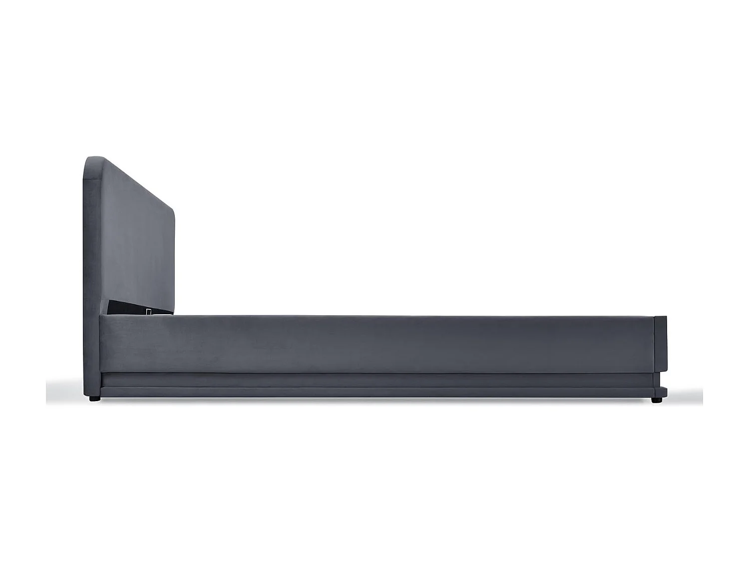 Structure de lit avec LED 140 x 190 cm en velours gris NEWYORK