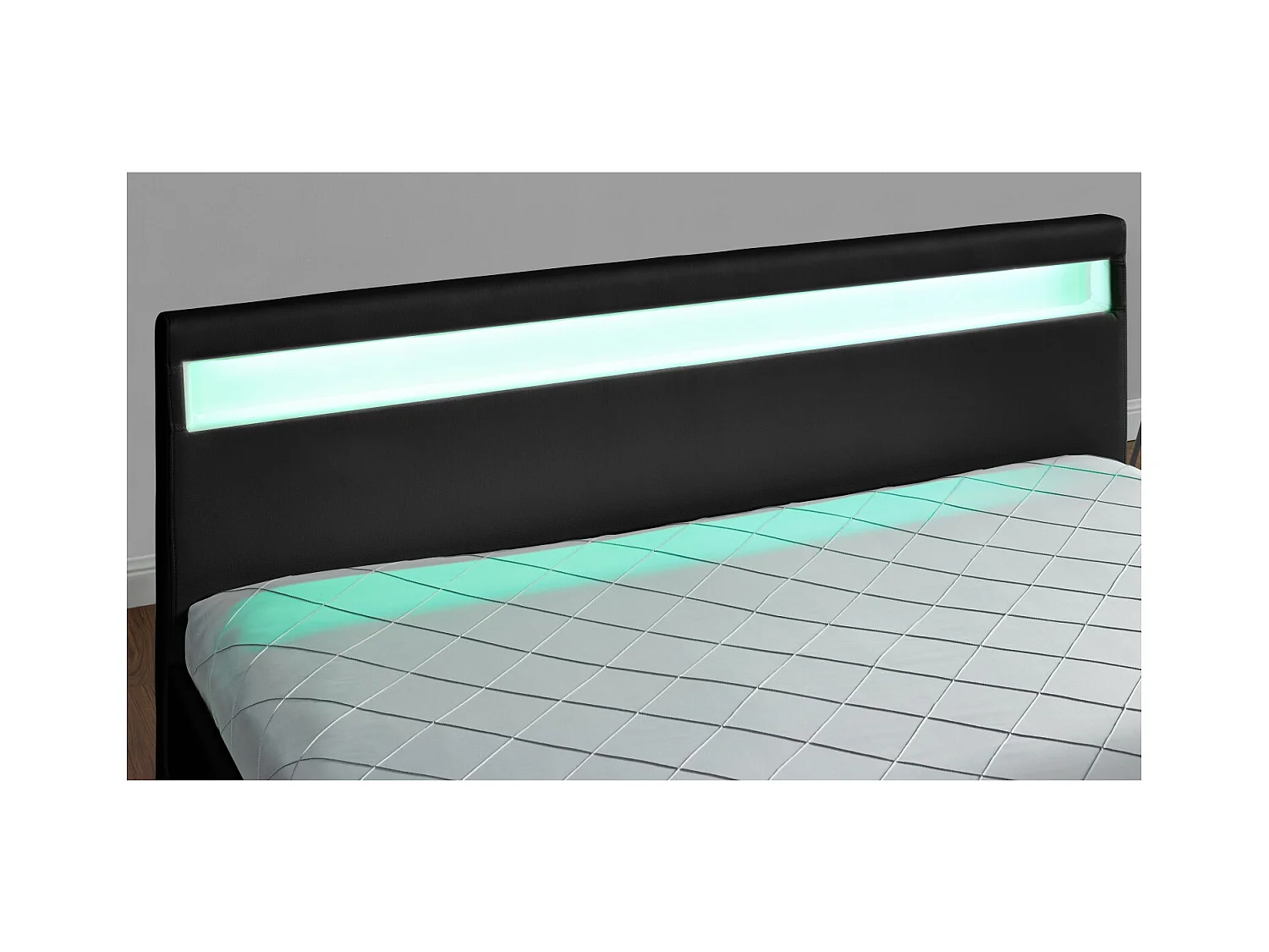 Structure de lit LED avec rangements 160 x 200 cm noir ENFIELD