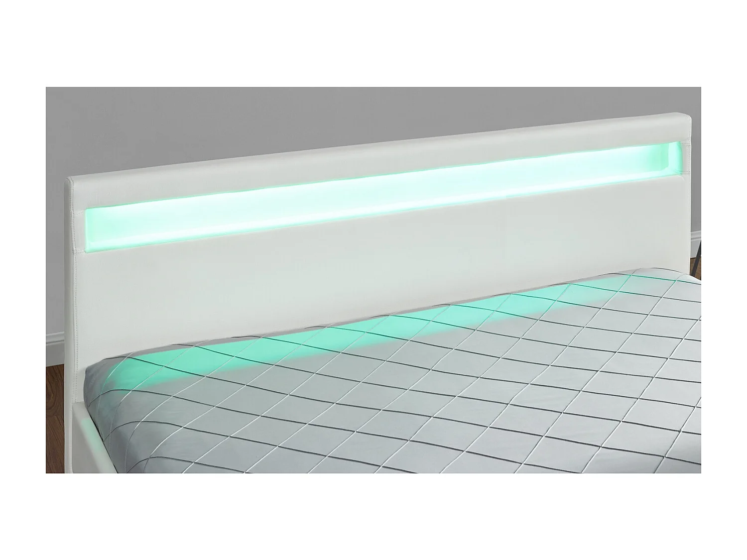 Structure de lit à led avec rangements 140 x 190 cm blanc ENFIELD