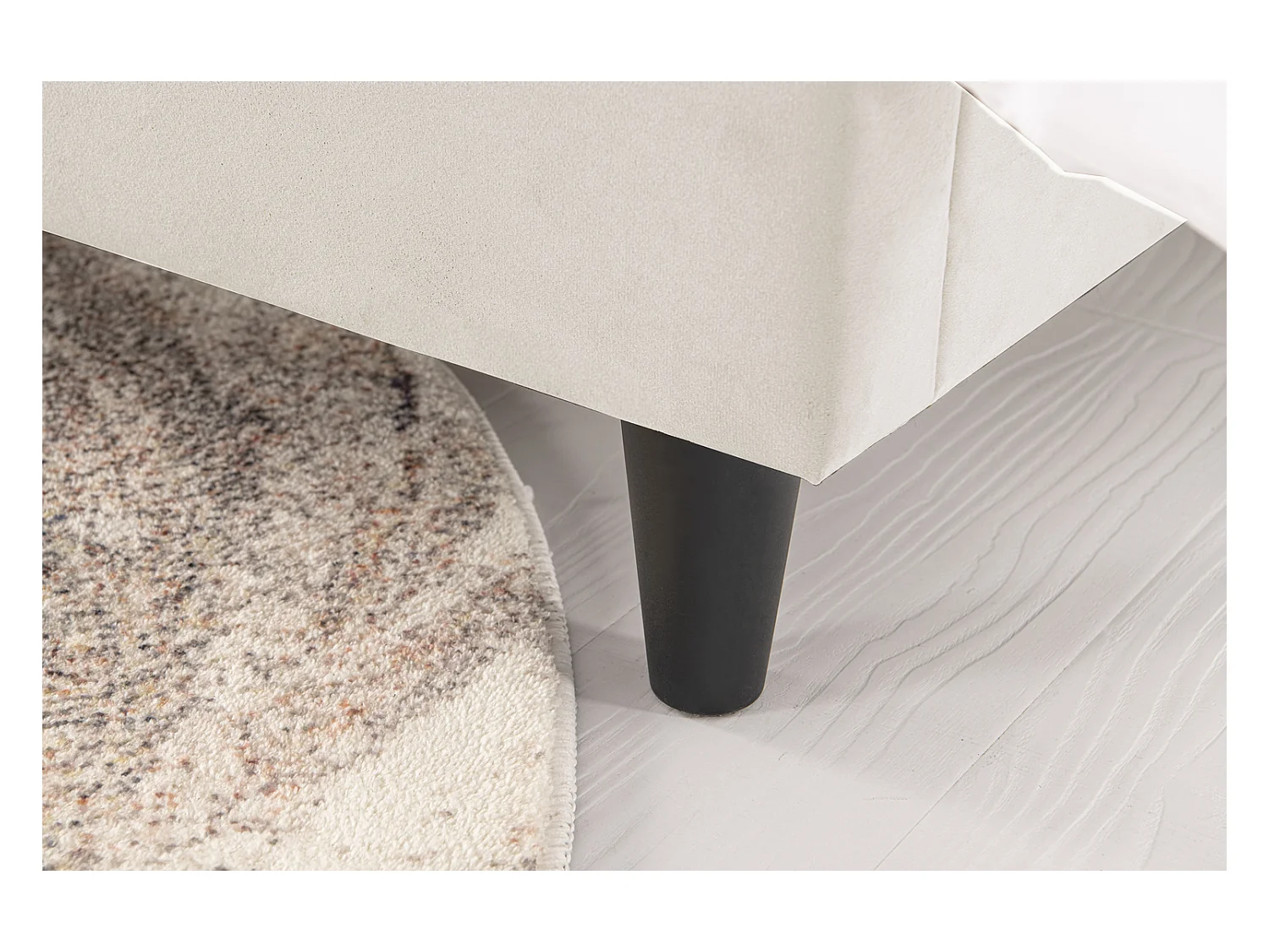 Cama de terciopelo beige 160x200 CAMBRIDGE