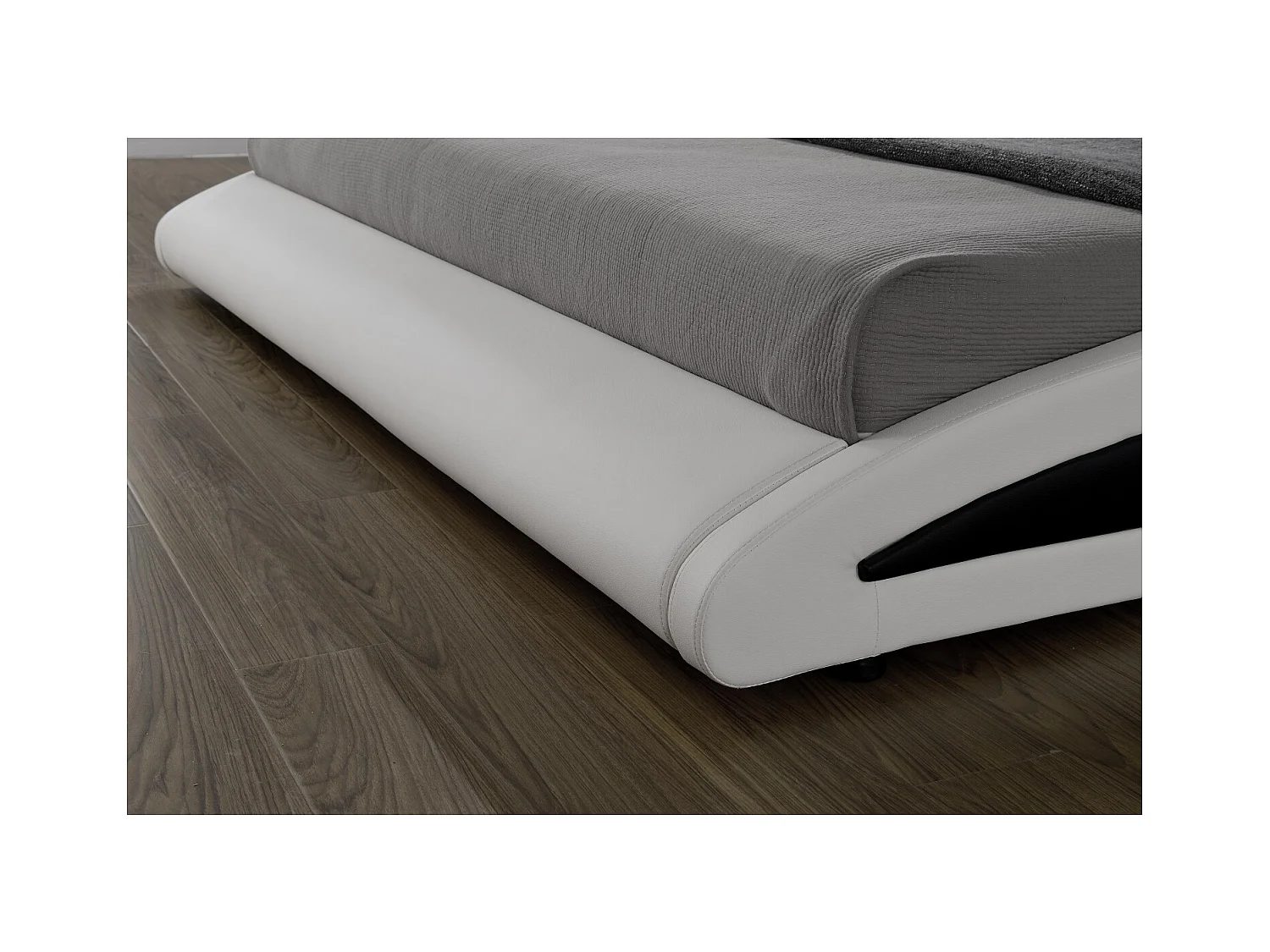 Cama de polipiel blanca con LED integrados 140x190  BRIXTON