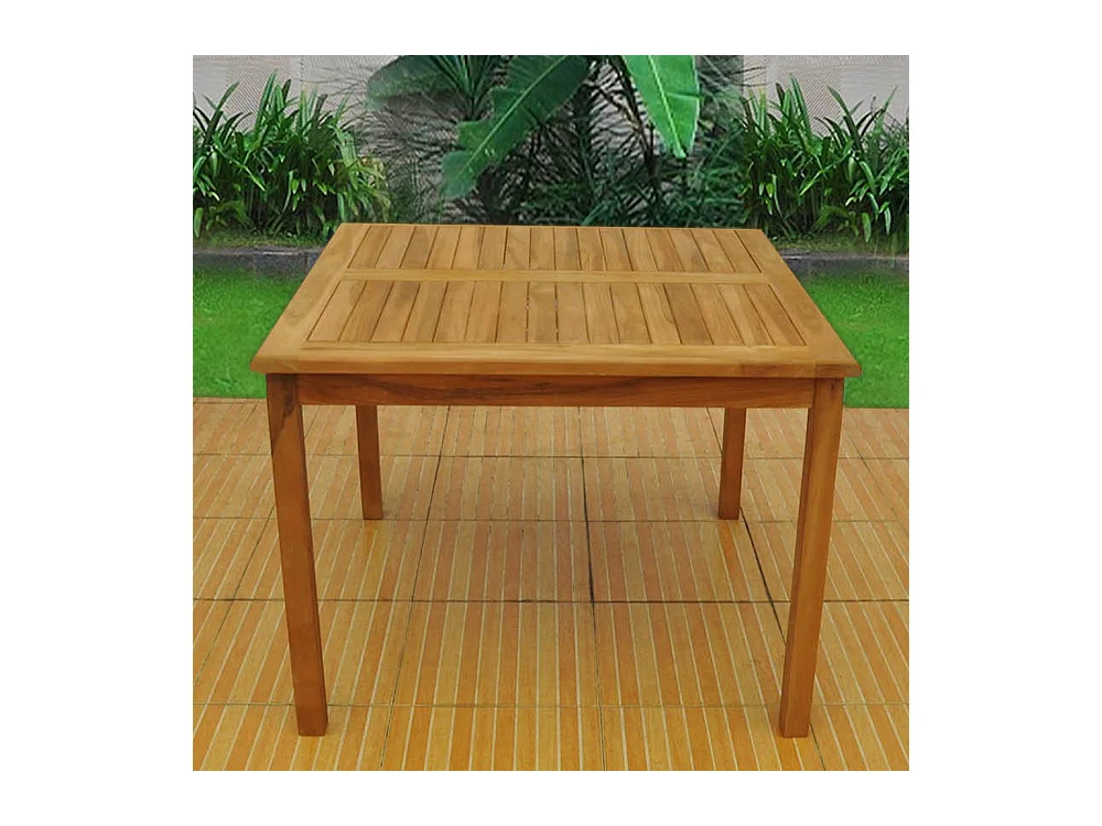 Table de jardin carrée Teck KARRA
