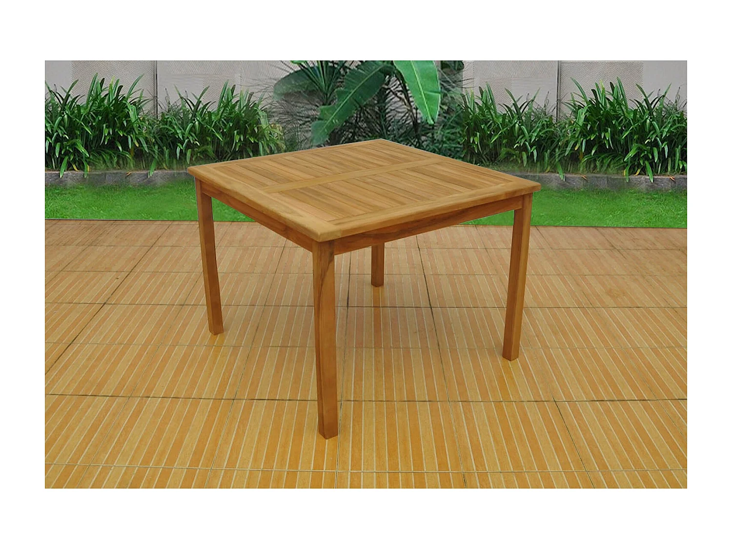 Table de jardin carrée Teck KARRA