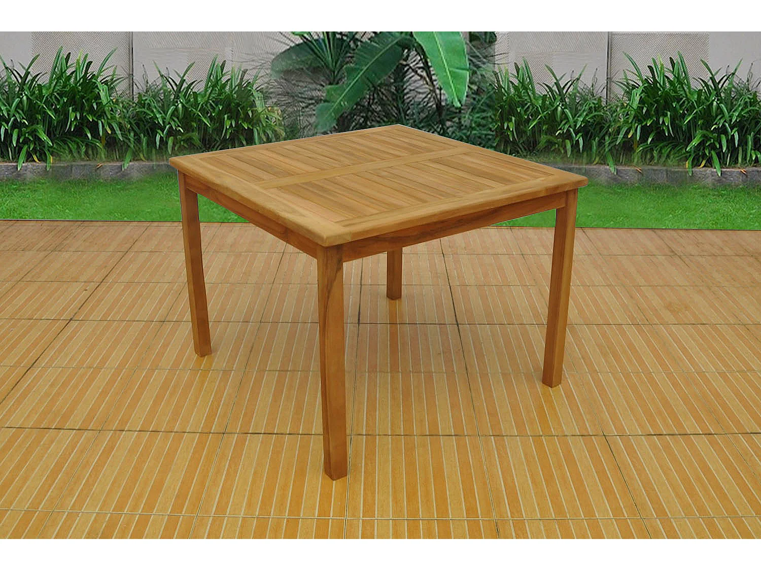 Table de jardin carrée Teck KARRA