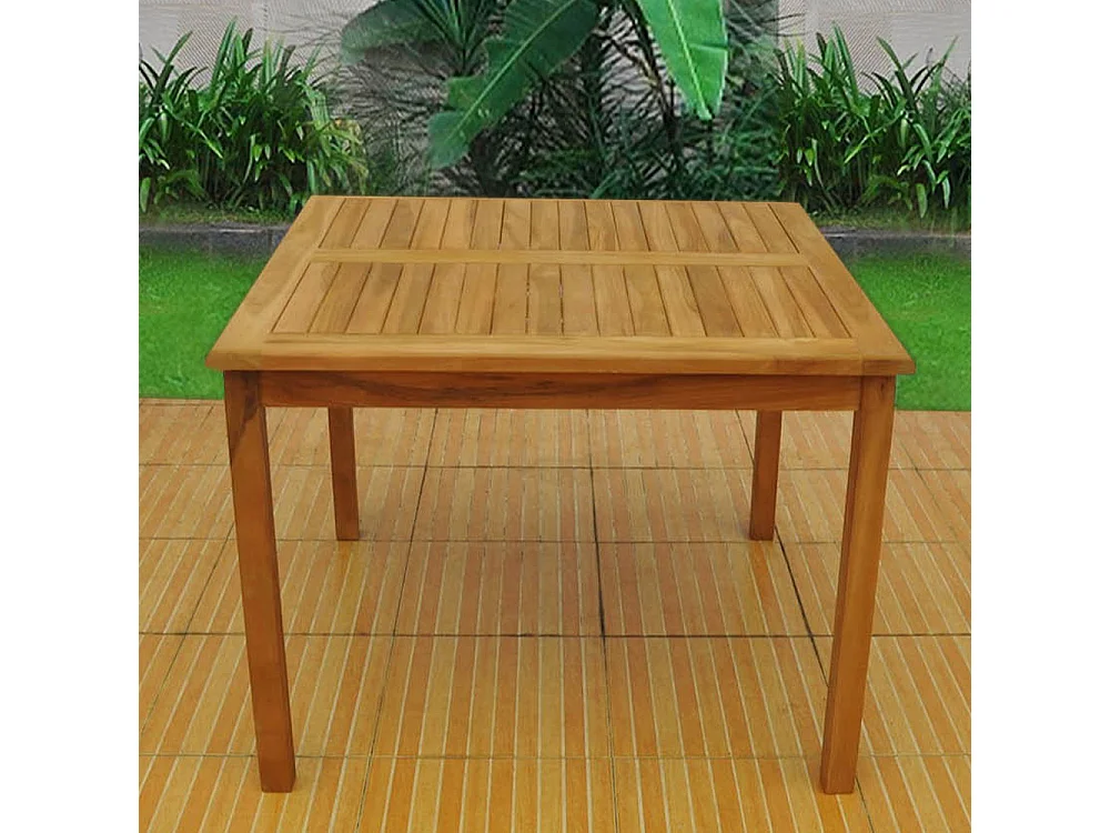 Table de jardin carrée Teck KARRA