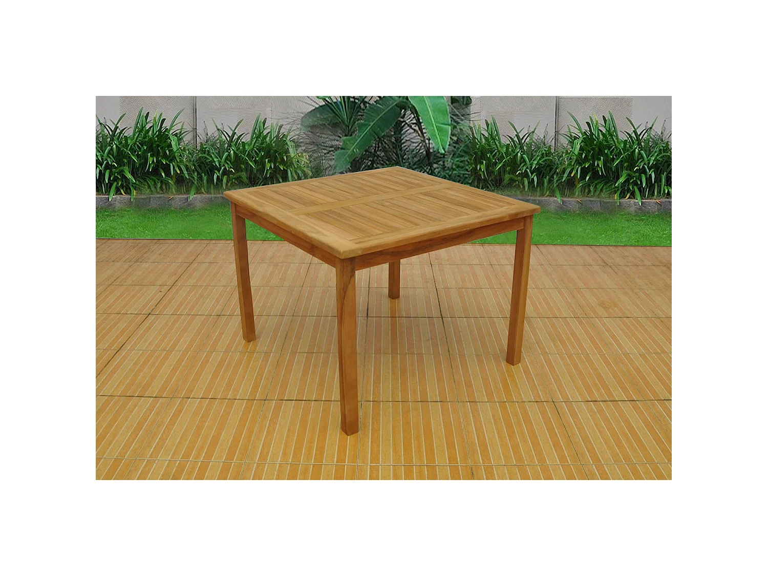 Table de jardin carrée Teck KARRA