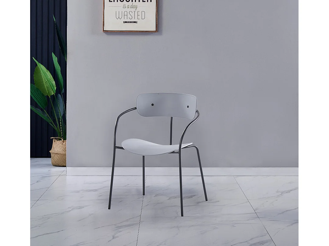 Set van 2 designstoelen lichtgrijs ALEXIA - Eigentijdse Stijl - Binnen