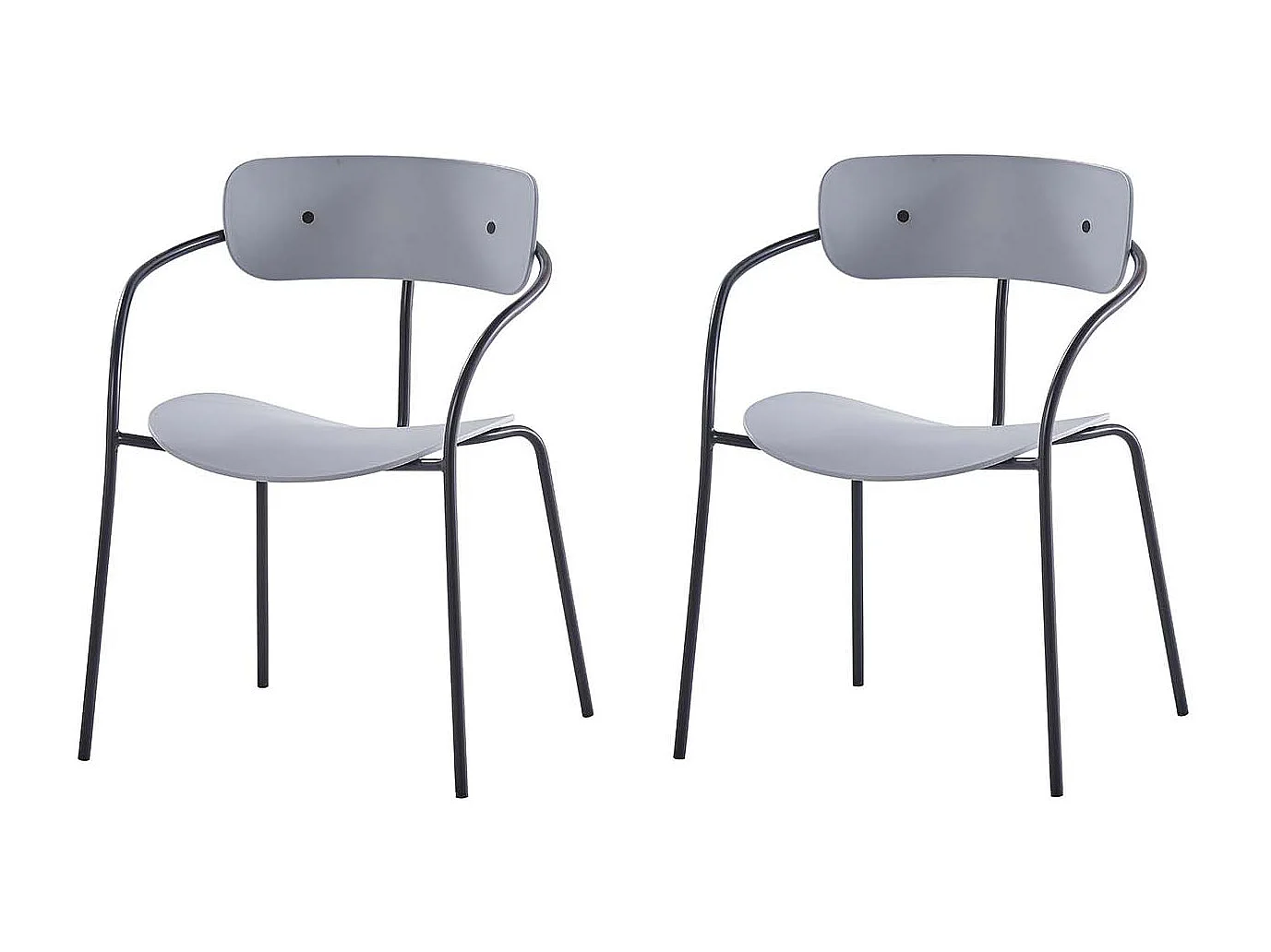 Set van 2 designstoelen lichtgrijs ALEXIA - Eigentijdse Stijl - Binnen