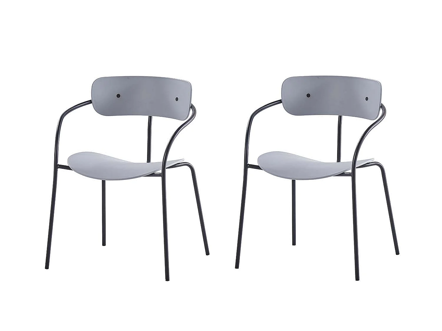 Lot de 2 chaises design gris clair ALEXIA