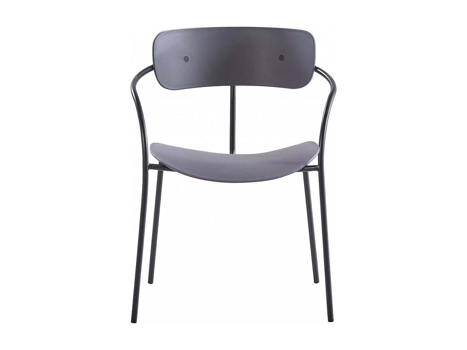 Set di 4 sedie con braccioli grigio scuro ALEXIA