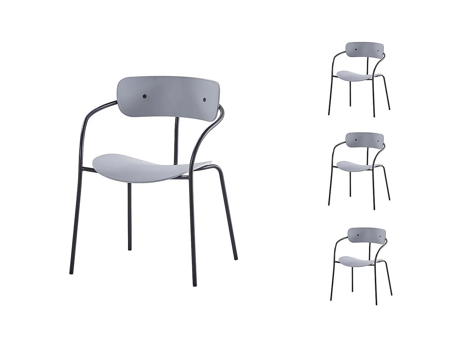 Set van 4 designstoelen lichtgrijs ALEXIA - Modern en elegant voor uw interieur!