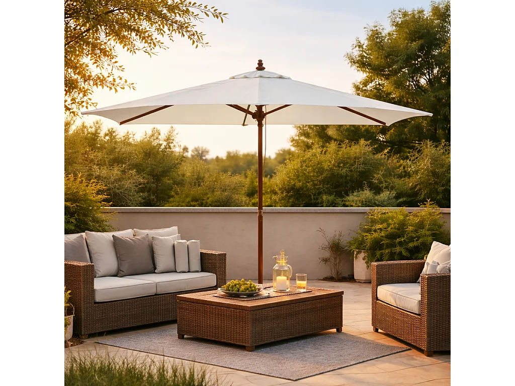Parasol ecru rectangle 2,97 x 1,91 m PISE