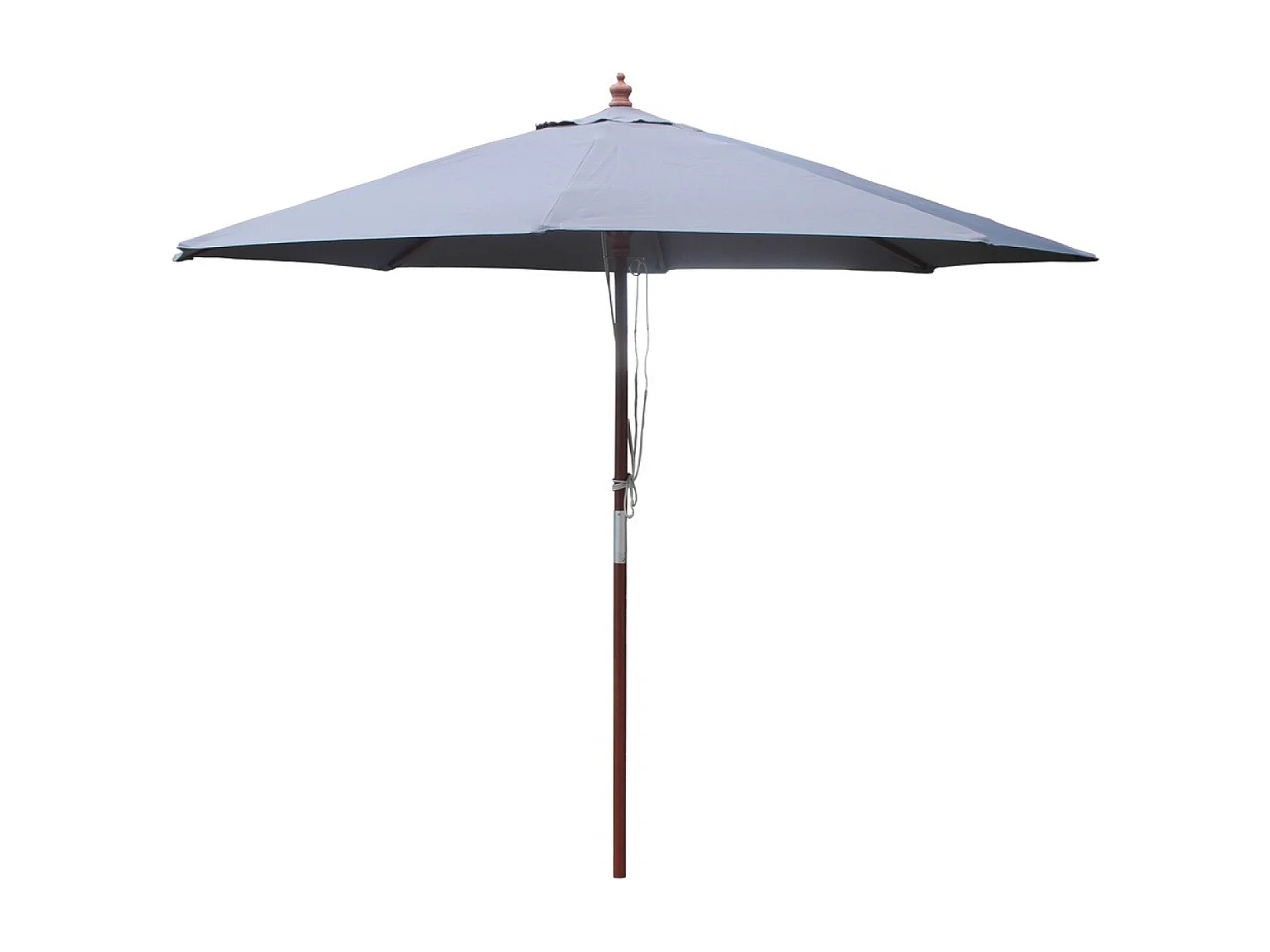NAPOLI - Parasol circulaire droit 2.7m gris en bois