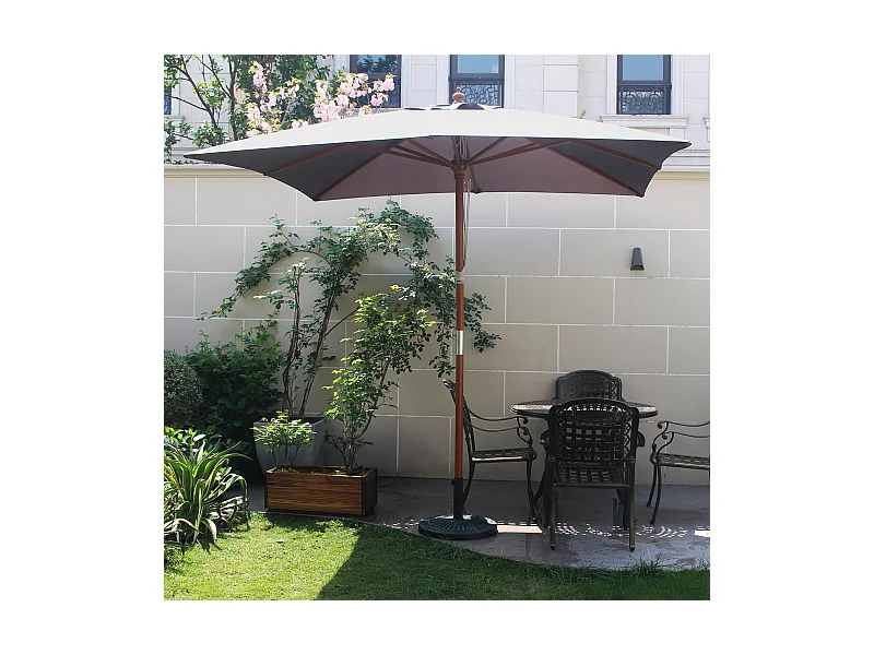 Quadratischer Holzsonnenschirm 250x250 cm grau MATERA