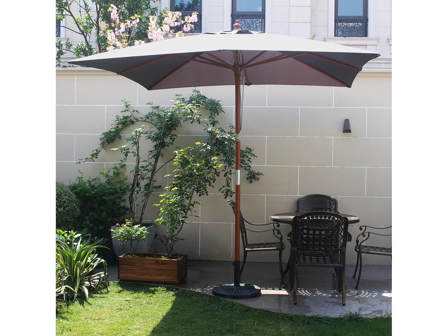 Parasol gris carré 2,5 x 2,5 m MATERA