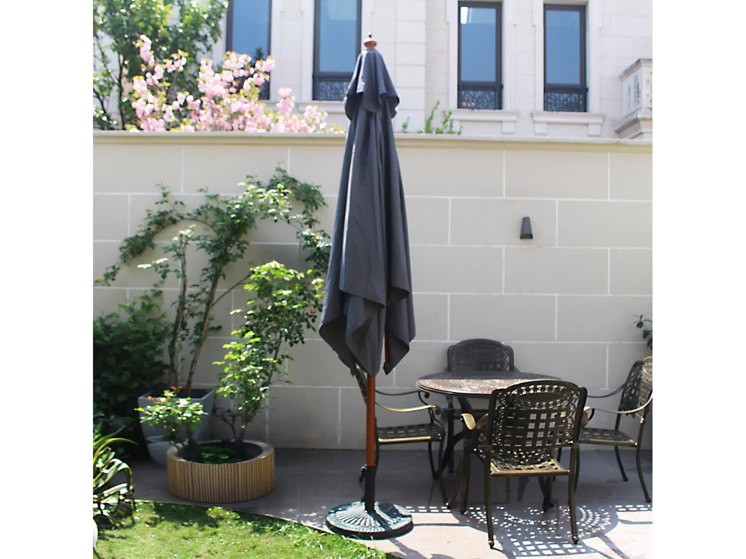 Parasol gris carré 2,5 x 2,5 m MATERA