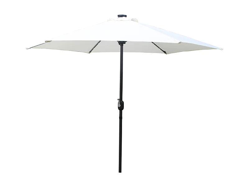 Guarda-sol reto redondo LED creme 2,66 m AMALFI