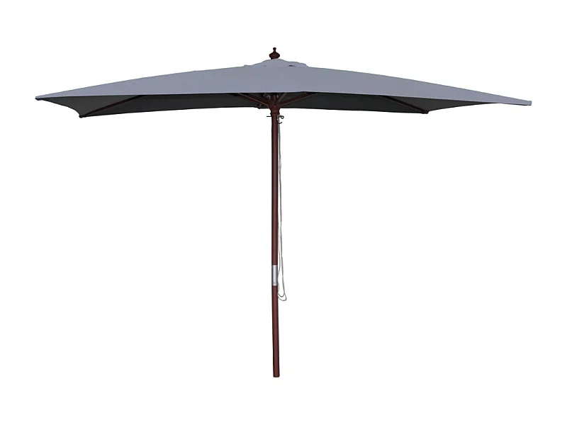 Rechthoekige Parasol van Grijs Hout 297x191 cm PISE