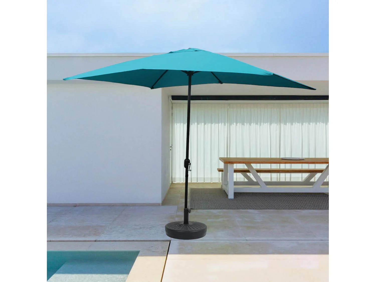 Parasol droit rectangulaire 3 x 2 m bleu SPEZIA
