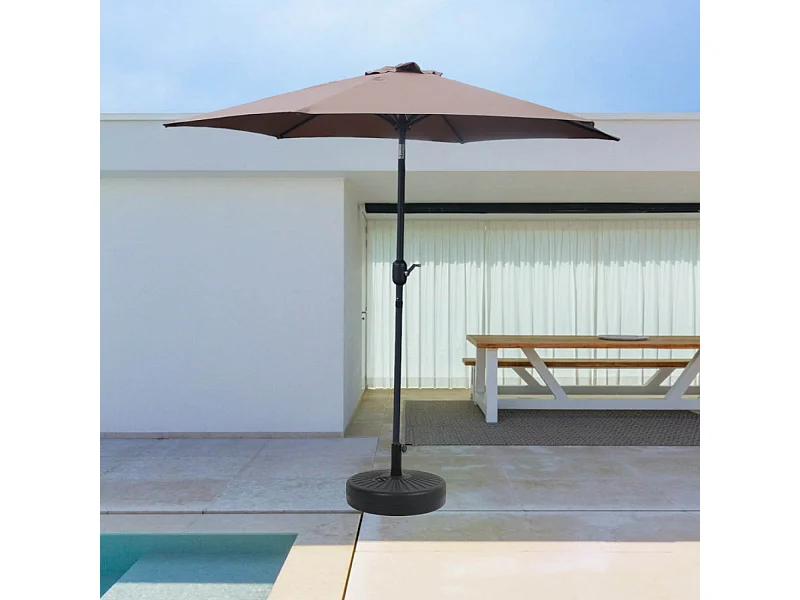 Parasol droit rond 2,5 x 2,5 m chocolat COME