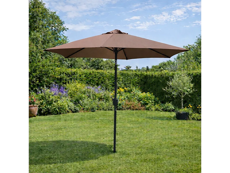 Parasol droit rond 2,5 x 2,5 m chocolat COME