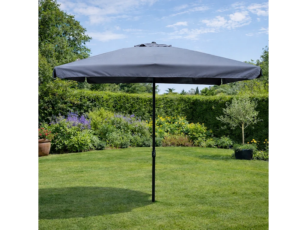 Parasol gris carré 2,95 x 2,95 m PALERME