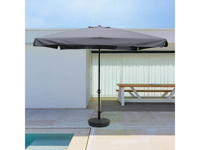 Parasol droit carré 3 x 3 m gris PALERME