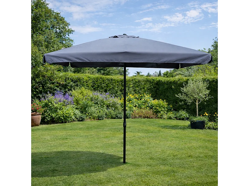Parasol droit carré 3 x 3 m gris PALERME