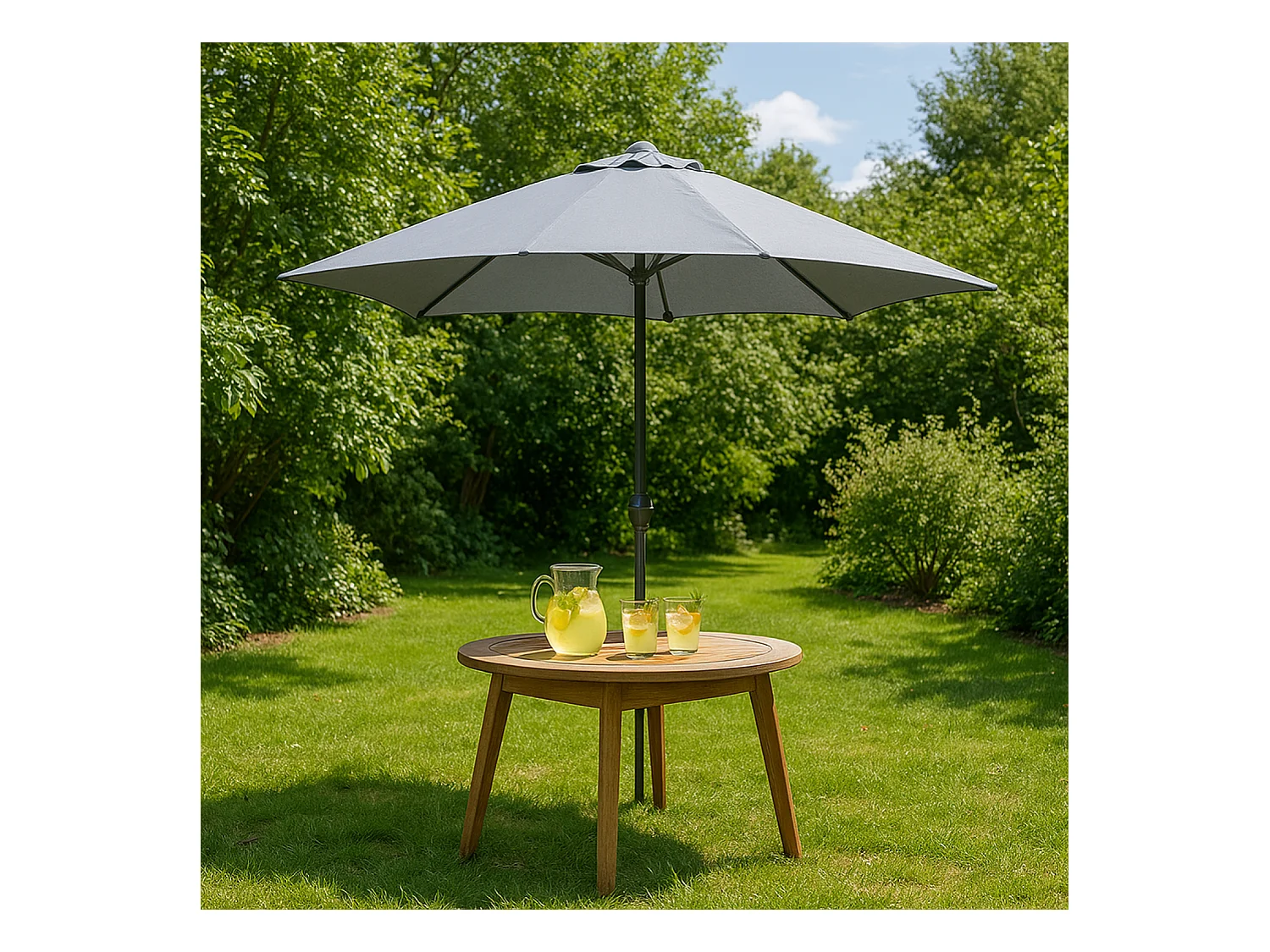 Parasol droit rectangulaire 3 x 2 m gris SPEZIA