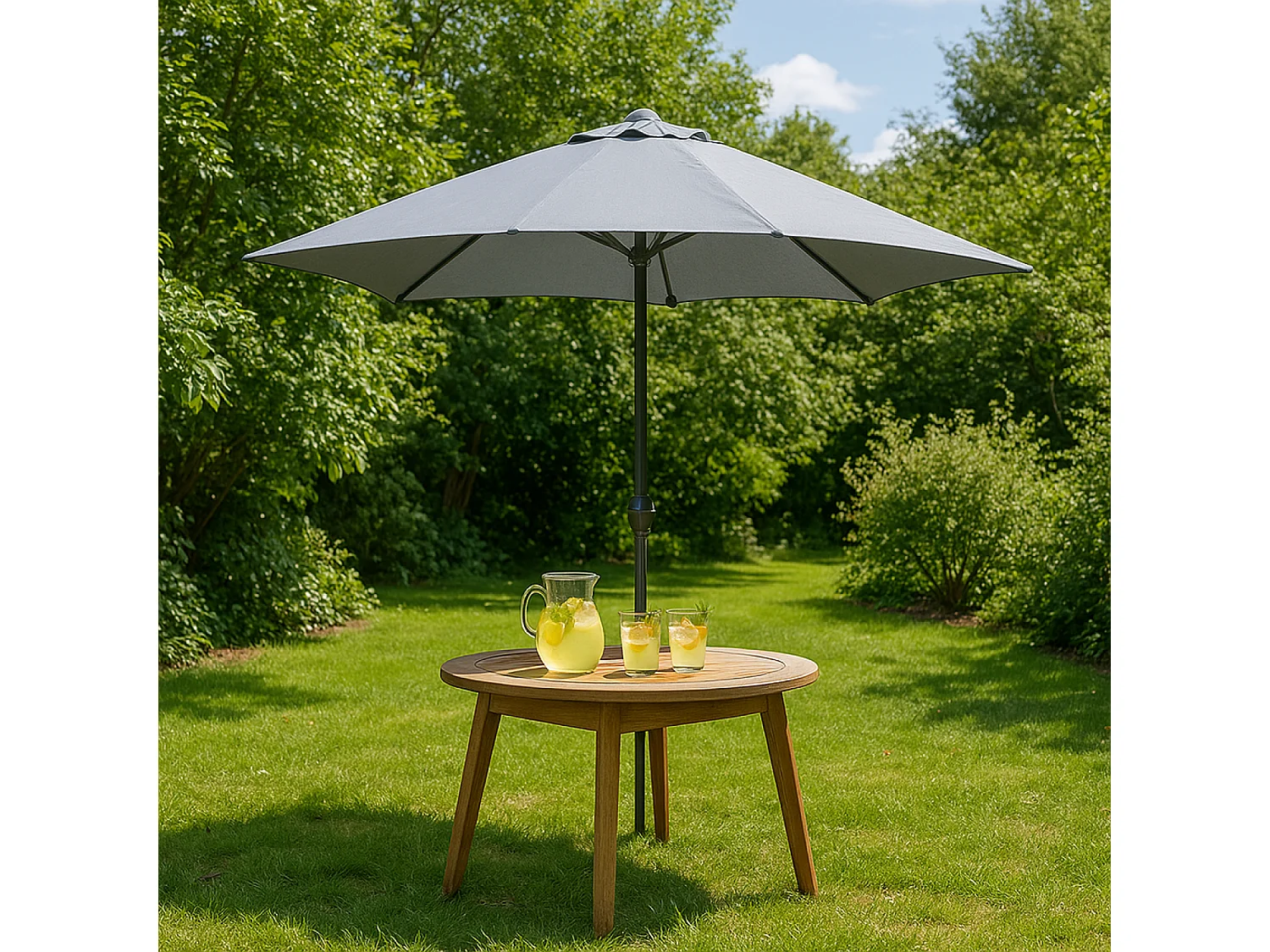 Parasol droit rectangulaire 3 x 2 m gris SPEZIA