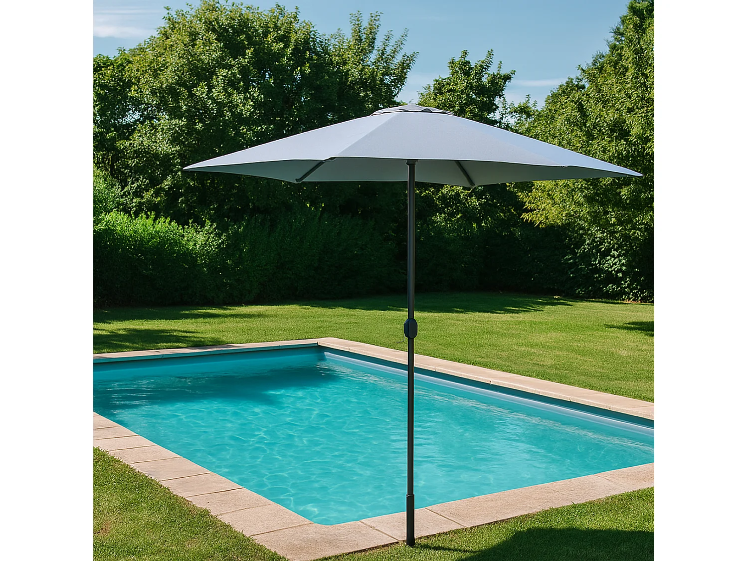 Parasol droit rectangulaire 3 x 2 m gris SPEZIA