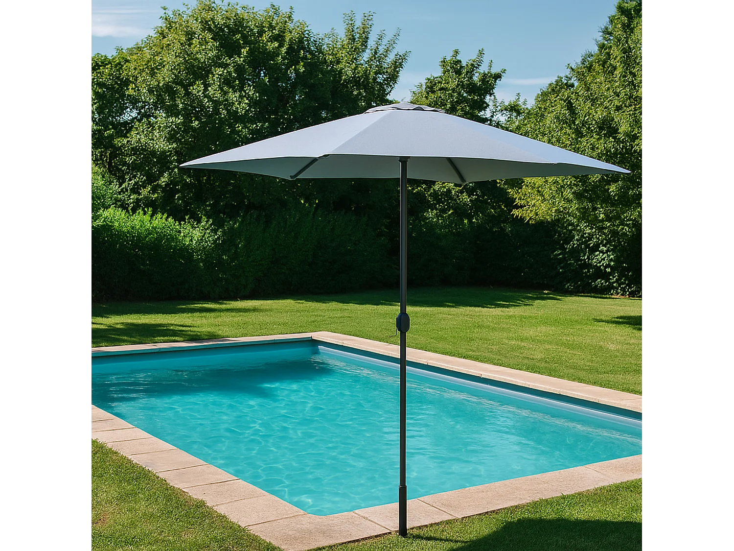 Parasol droit rectangulaire 3 x 2 m gris SPEZIA